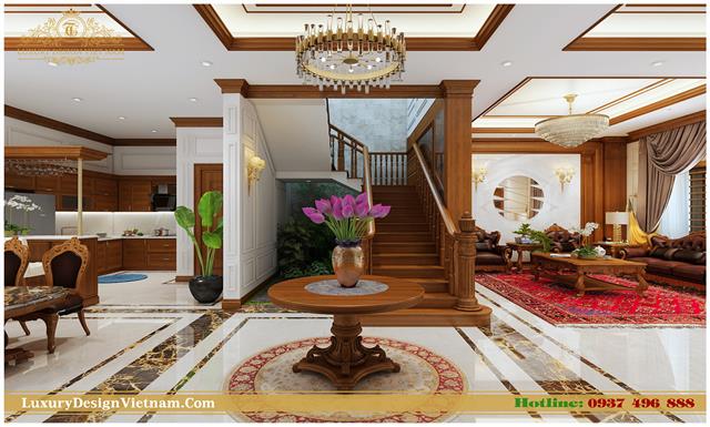 Thiết kế nội thất biệt thự gỗ tự nhiên